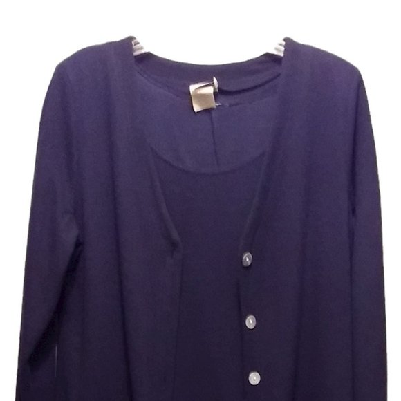 2-Piece Cobalt Blue Sheath Dress and Matching Cardigan Size 14 - Picture 4 of 10